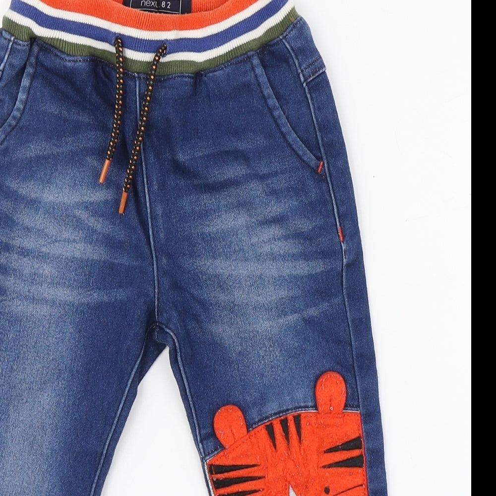 NEXT Boys Blue  Cotton Jogger Jeans Size 24 Months  Pullover - Tiger
