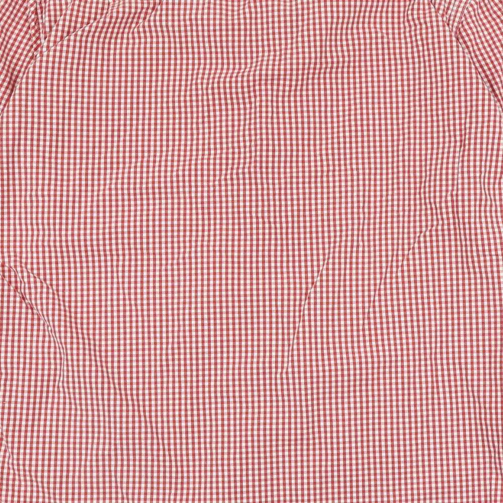 Superdry Mens Red Plaid Cotton  Button-Up Size XL Collared Button