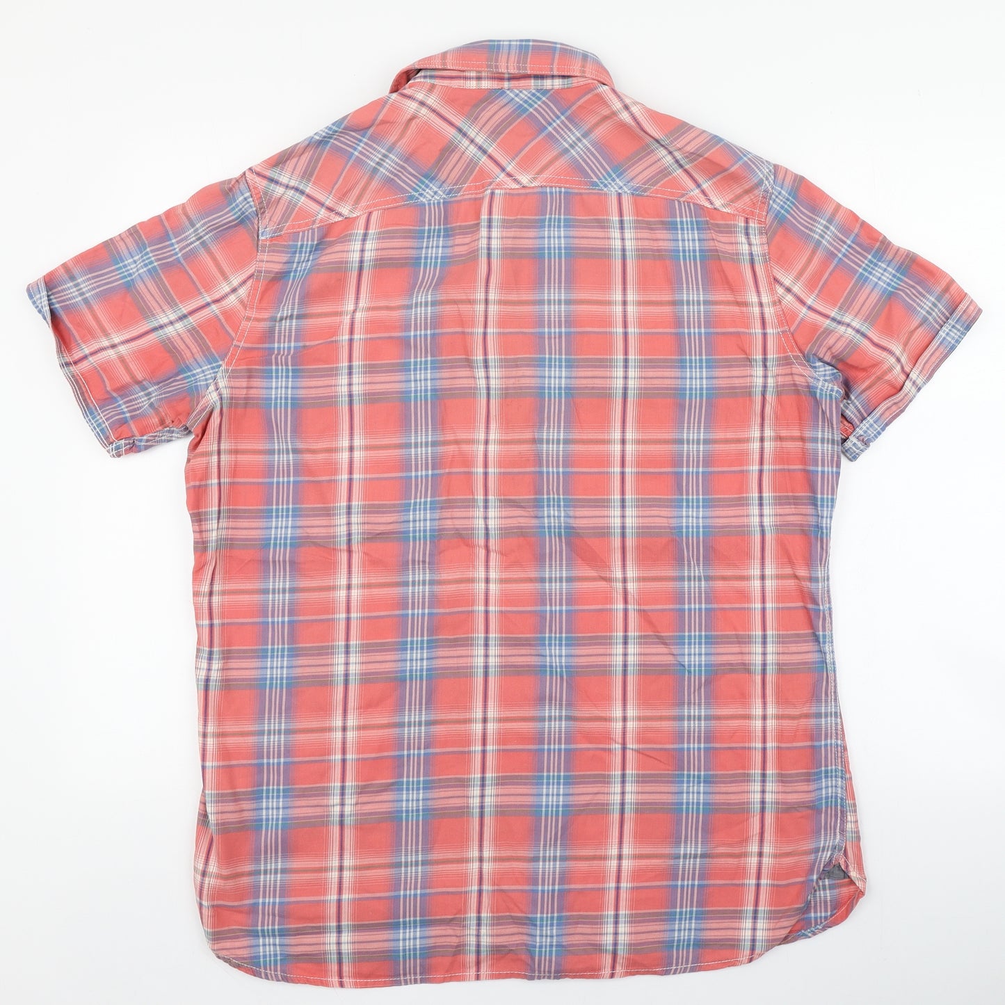 NEXT Mens Multicoloured Plaid Cotton  Button-Up Size L Collared Button