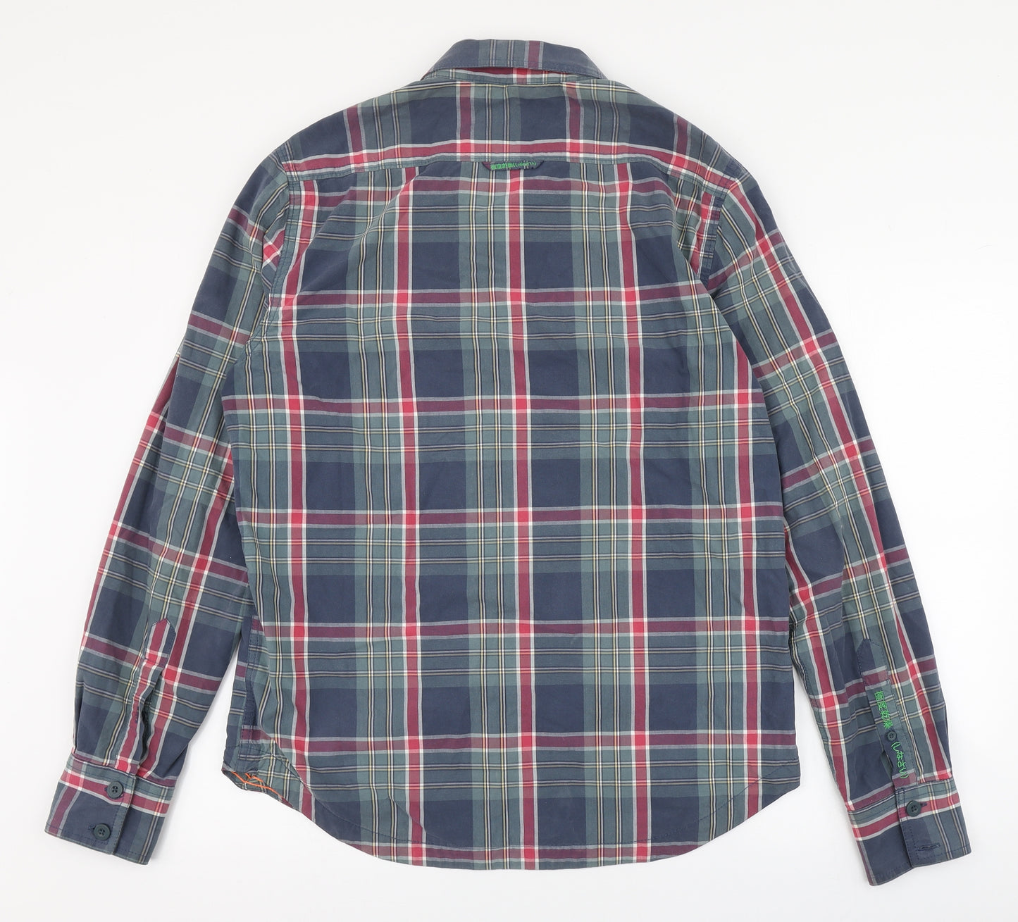 Superdry Mens Green Plaid Cotton  Button-Up Size XL Collared Button - Soft lining