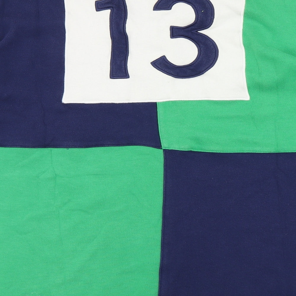 adidas Mens Green Colourblock Cotton Pullover Polo Size L Collared Button - Rugby Lions