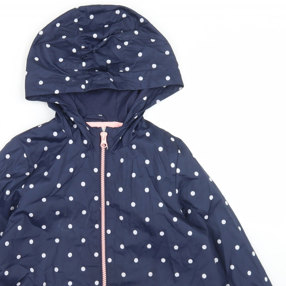 F&F Girls Black Polka Dot  Jacket  Size 7-8 Years  Zip