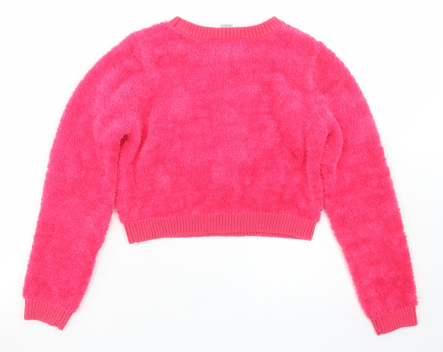 River Island Girls Pink  Polyester Pullover Sweatshirt Size 9-10 Years   - Cropped