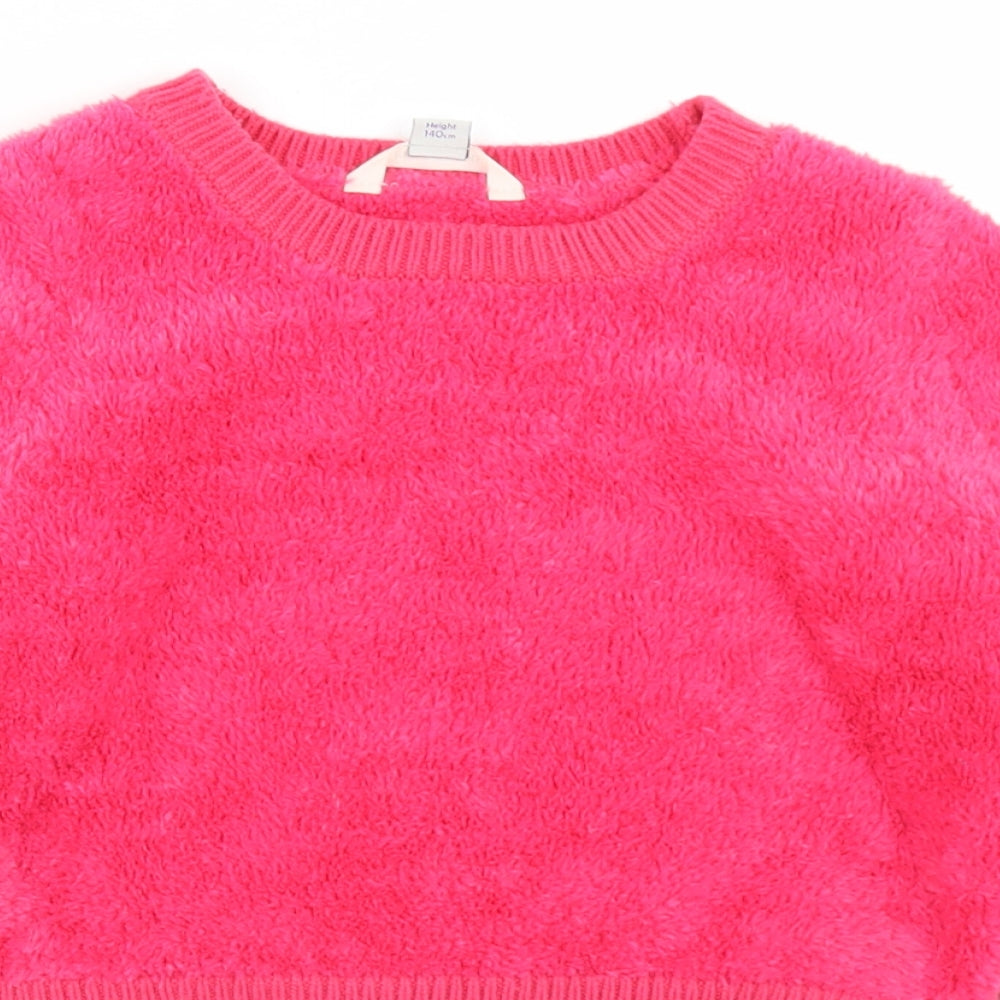 River Island Girls Pink  Polyester Pullover Sweatshirt Size 9-10 Years   - Cropped