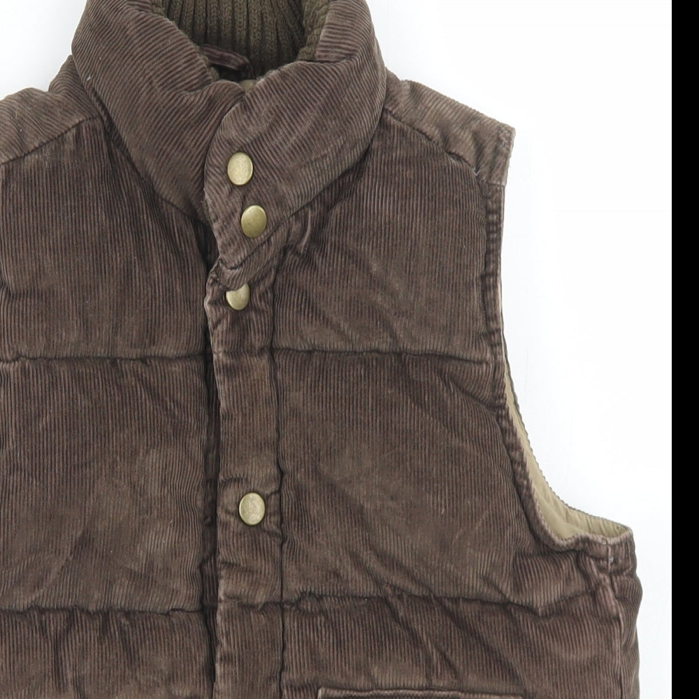 Gap Boys Brown   Gilet Jacket Size 6-7 Years  Snap