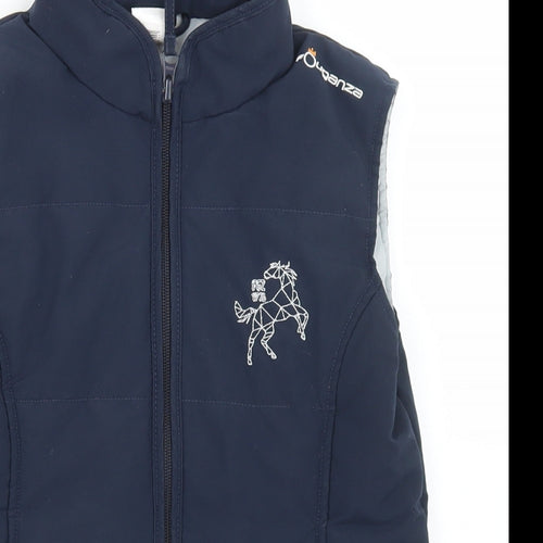 DECATHLON Girls Blue   Gilet Jacket Size 10 Years  Zip