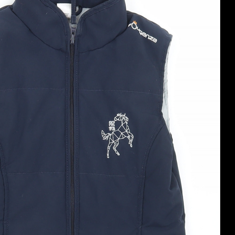 DECATHLON Girls Blue   Gilet Jacket Size 10 Years  Zip