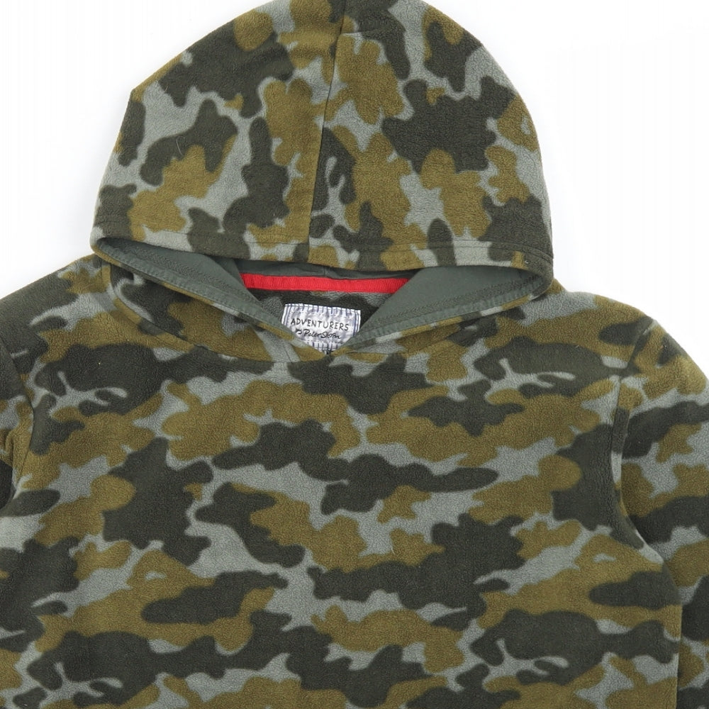 Peter Storm Boys Green Camouflage Polyester Pullover Hoodie Size 11-12 Years