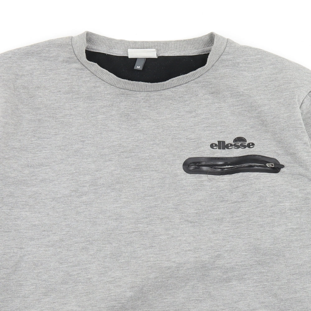 ellesse Mens Grey  Polyester Pullover Sweatshirt Size M