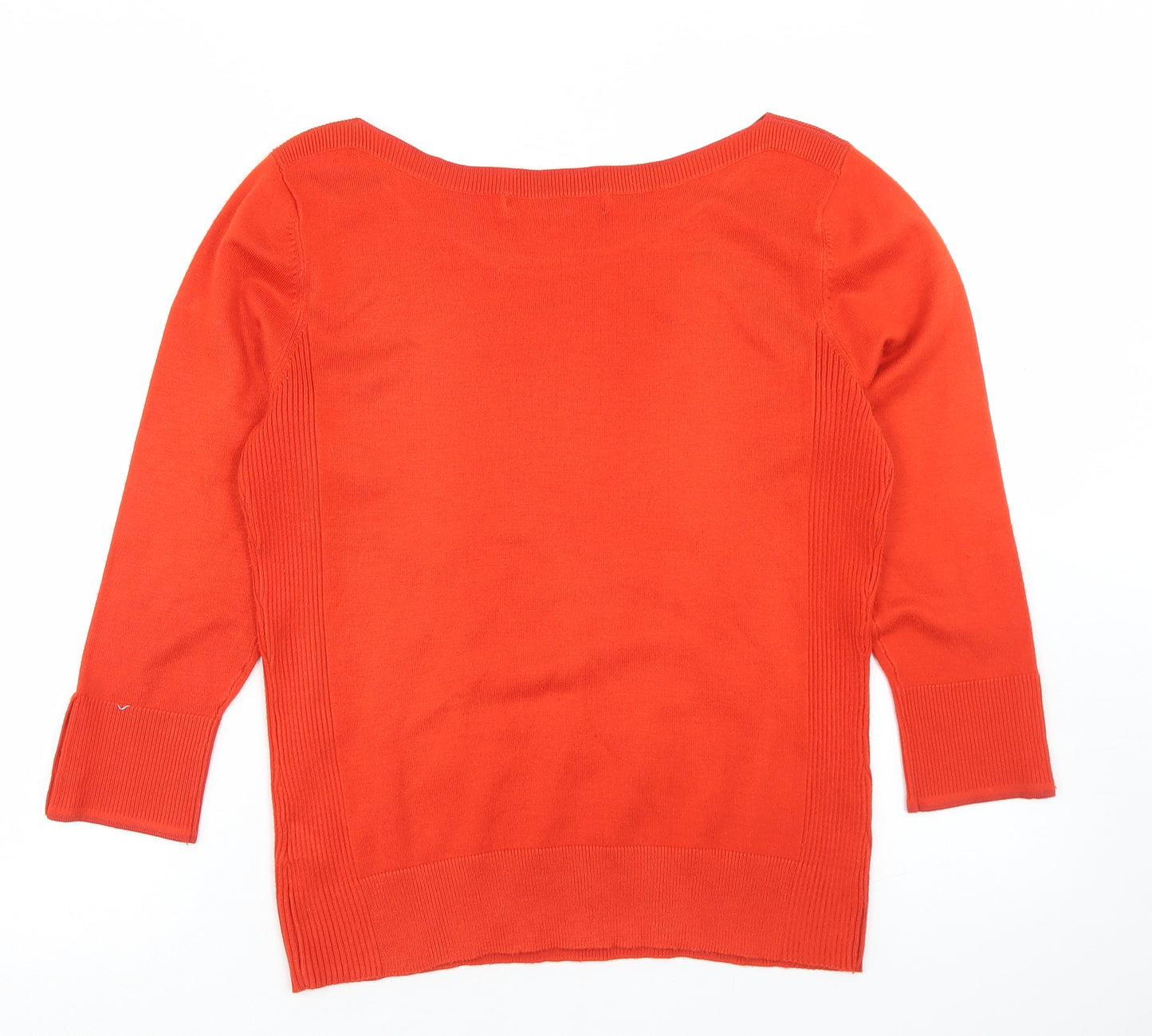 Principles Womens Orange Round Neck  Acrylic Pullover Jumper Size 12