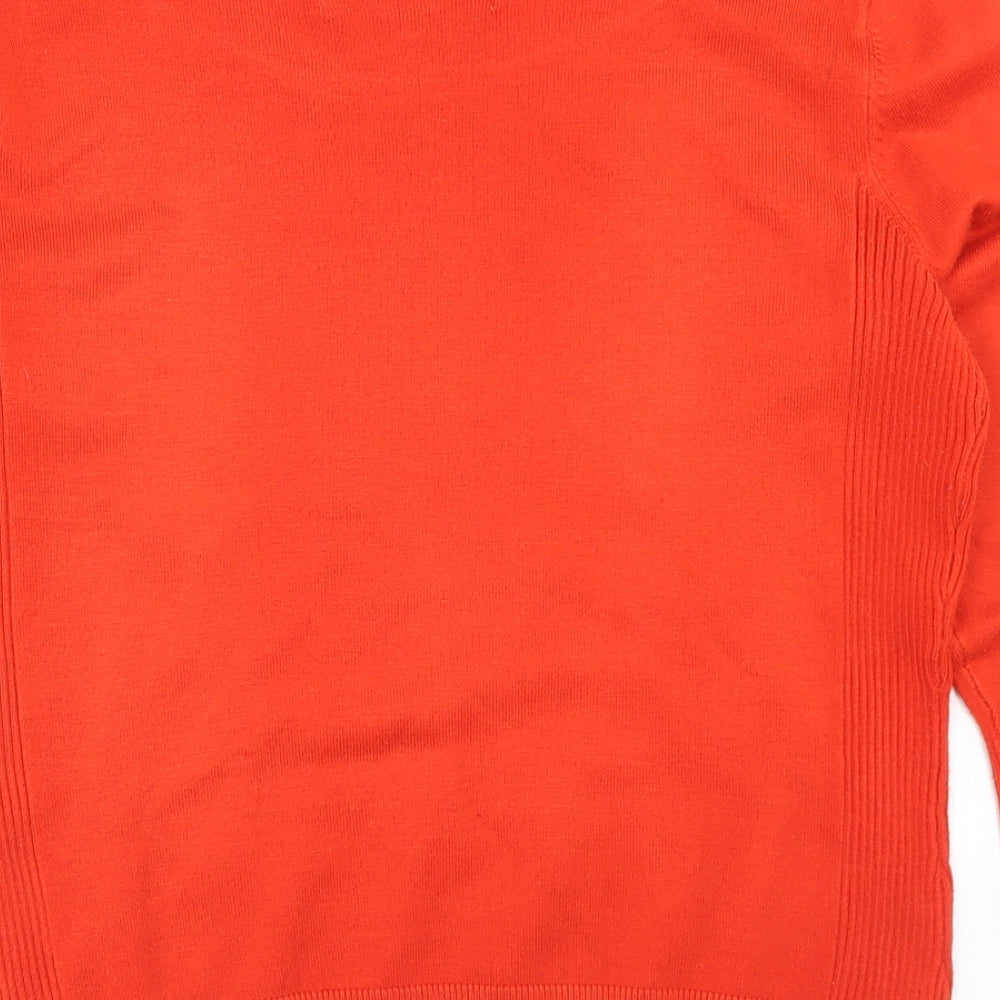 Principles Womens Orange Round Neck  Acrylic Pullover Jumper Size 12