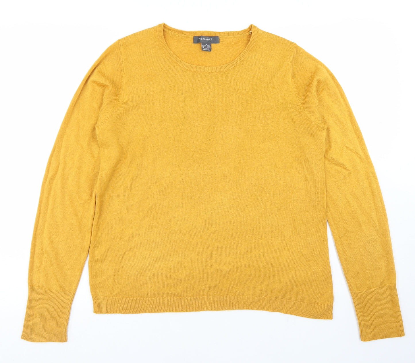 Primark Womens Yellow Crew Neck  Acrylic Pullover Jumper Size M