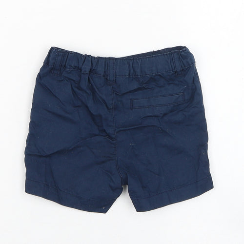 Primark Boys Blue  Cotton Cropped Trousers Size 9-12 Months  Button
