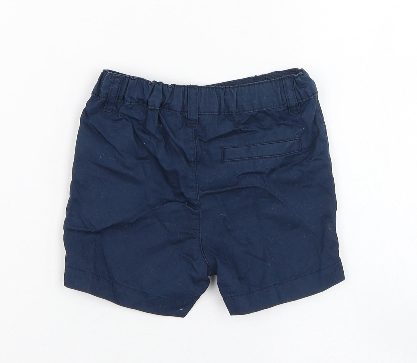 Primark Boys Blue  Cotton Cropped Trousers Size 9-12 Months  Button