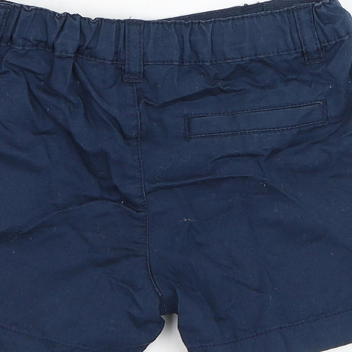 Primark Boys Blue  Cotton Cropped Trousers Size 9-12 Months  Button