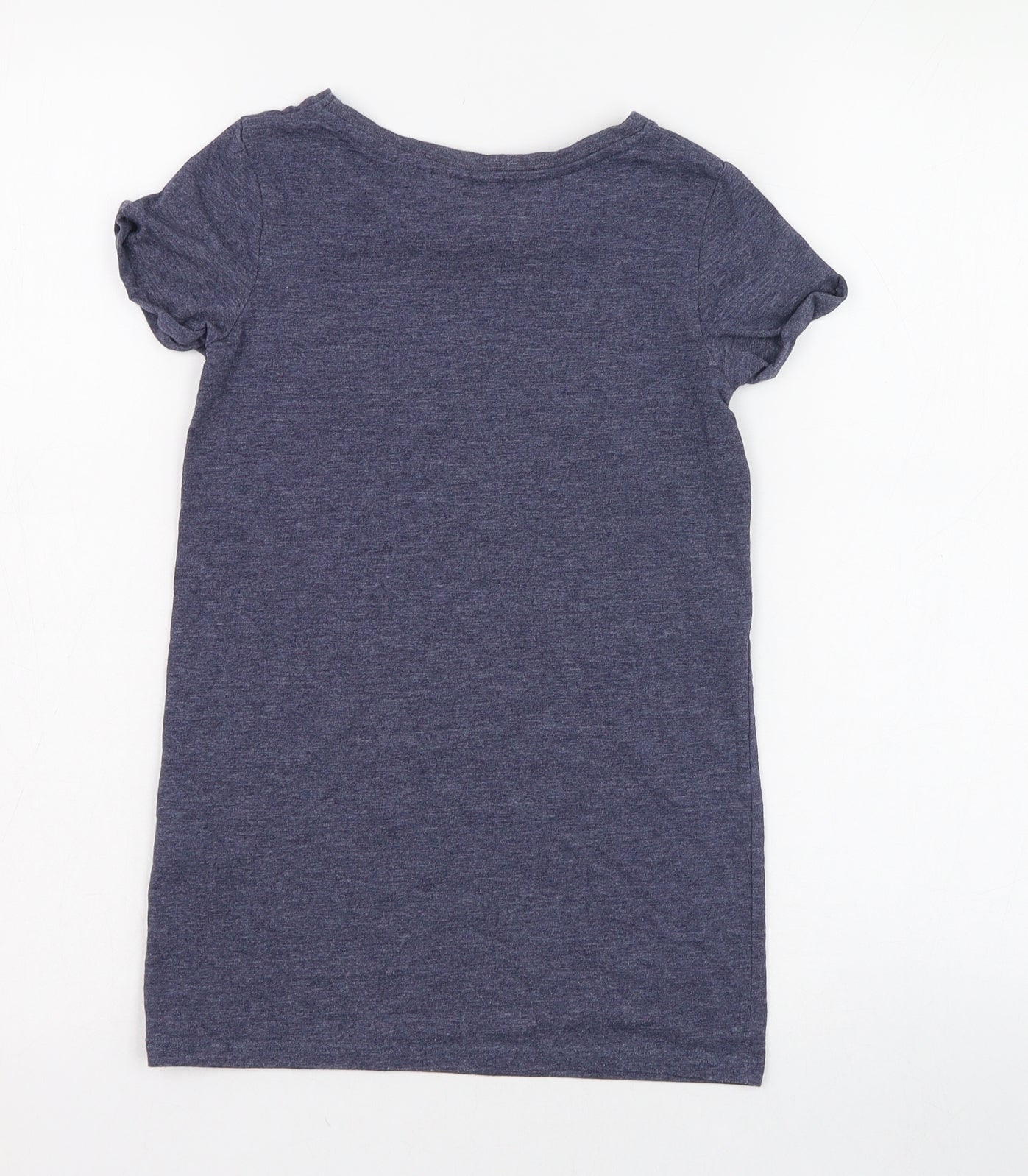 NEXT Girls Blue  Polyester Basic T-Shirt Size 6 Years Round Neck Pullover