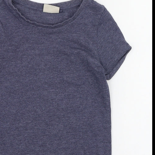 NEXT Girls Blue  Polyester Basic T-Shirt Size 6 Years Round Neck Pullover