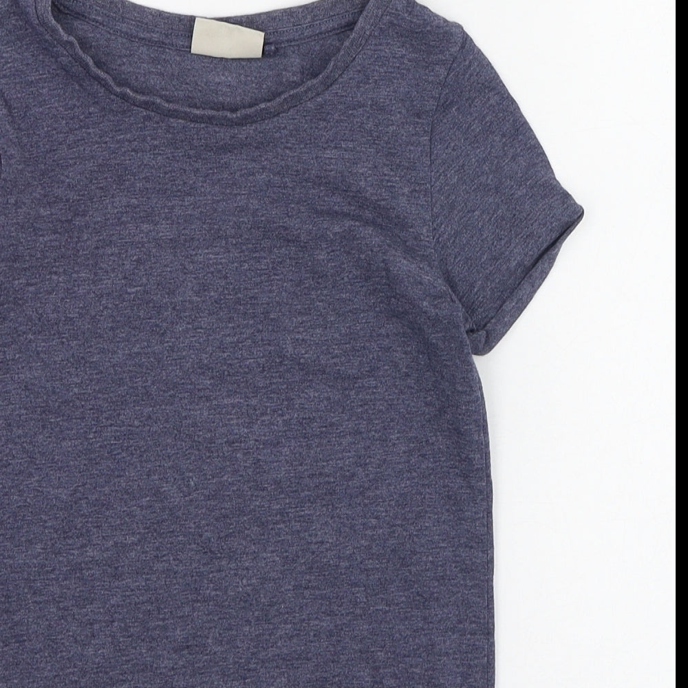 NEXT Girls Blue  Polyester Basic T-Shirt Size 6 Years Round Neck Pullover