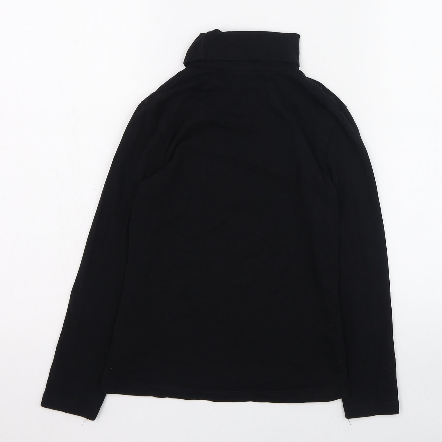 Dunnes Stores Girls Black  Cotton Basic T-Shirt Size 8-9 Years Roll Neck Pullover