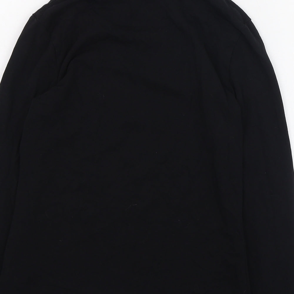 Dunnes Stores Girls Black  Cotton Basic T-Shirt Size 8-9 Years Roll Neck Pullover