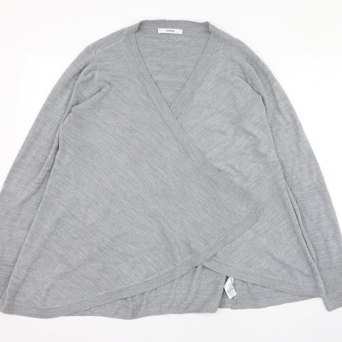 George Womens Grey Round Neck  Acrylic Cardigan Jumper Size 10