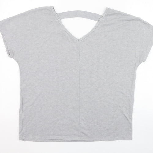 Atmosphere Womens Grey  Polyester Tunic T-Shirt Size 12 V-Neck
