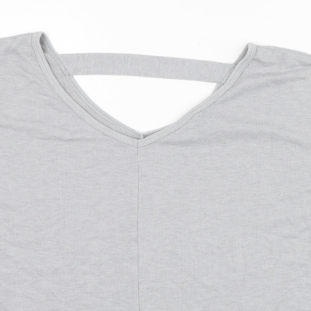 Atmosphere Womens Grey  Polyester Tunic T-Shirt Size 12 V-Neck
