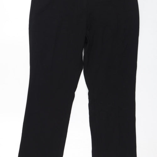 Marks and Spencer Womens Black  Polyester Trousers  Size 12 L28 in Regular Zip