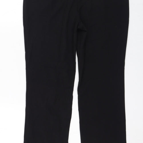 Marks and Spencer Womens Black  Polyester Trousers  Size 12 L28 in Regular Zip