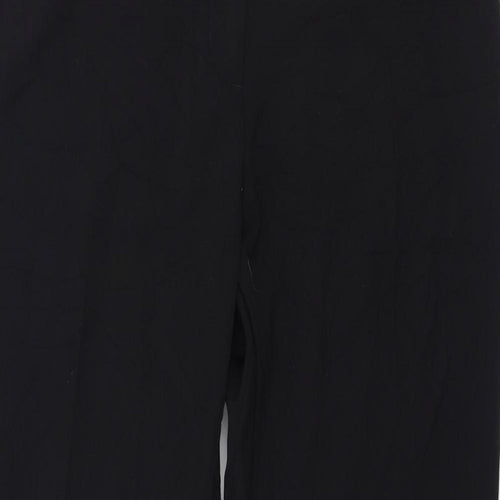 Marks and Spencer Womens Black  Polyester Trousers  Size 12 L28 in Regular Zip