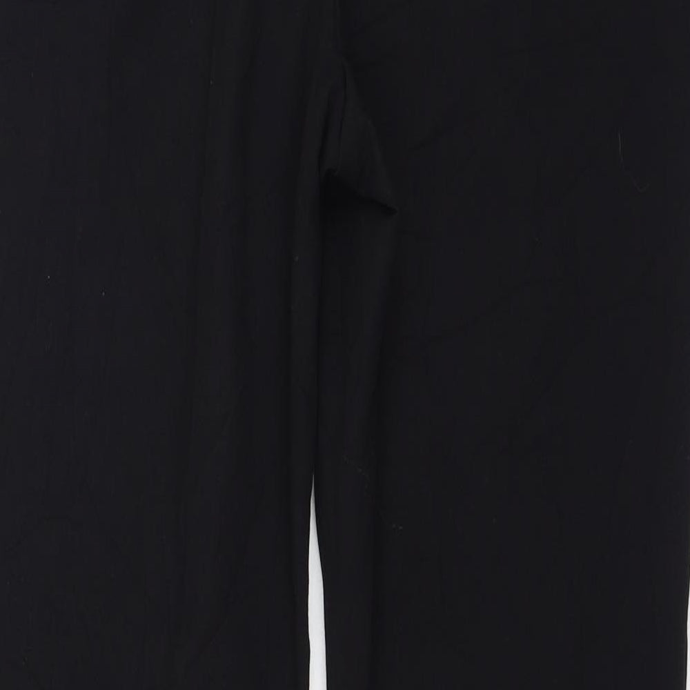 Marks and Spencer Womens Black  Polyester Trousers  Size 12 L28 in Regular Zip