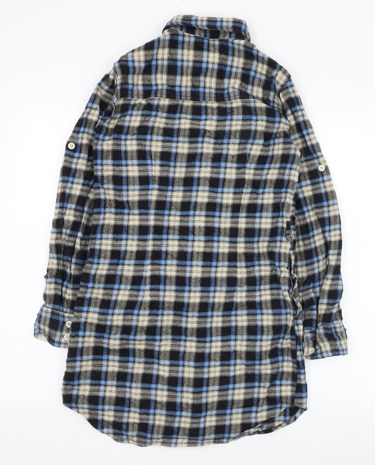 ROXY Womens Black Check Cotton Basic Button-Up Size XS Collared