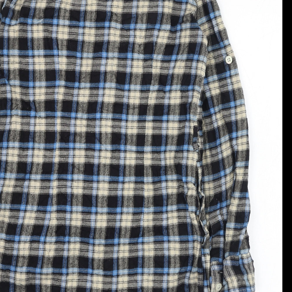 ROXY Womens Black Check Cotton Basic Button-Up Size XS Collared