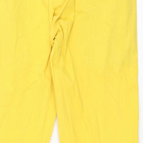 Topman Mens Yellow  Cotton Capri Trousers Size 28 L30 in Regular Button