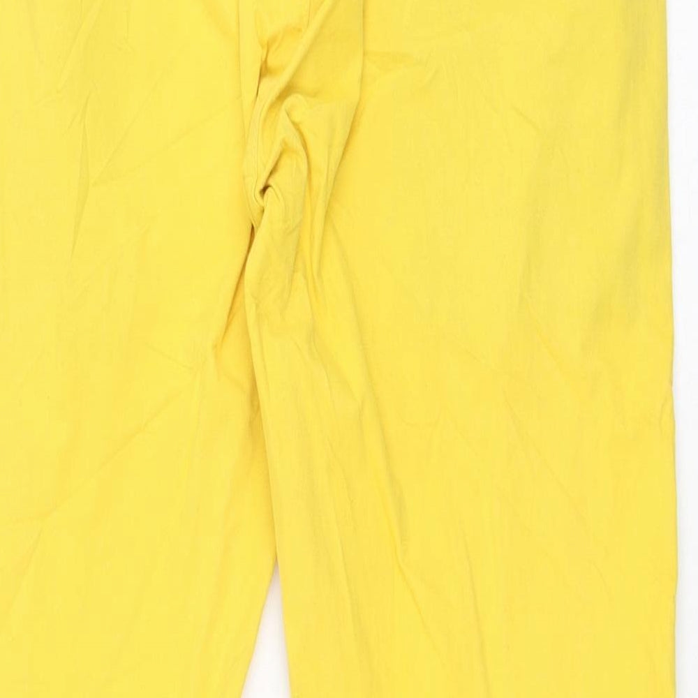 Topman Mens Yellow  Cotton Capri Trousers Size 28 L30 in Regular Button