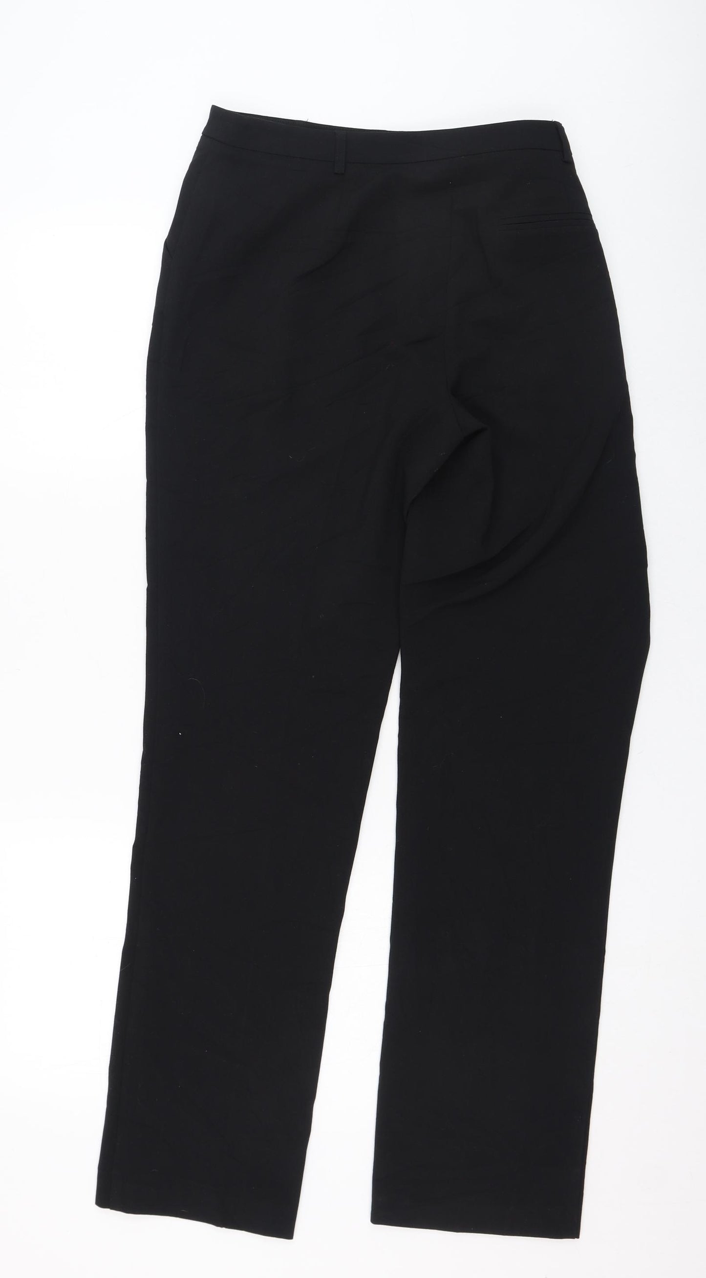 Matalan Womens Black  Polyester Trousers  Size 14 L30 in Regular Zip