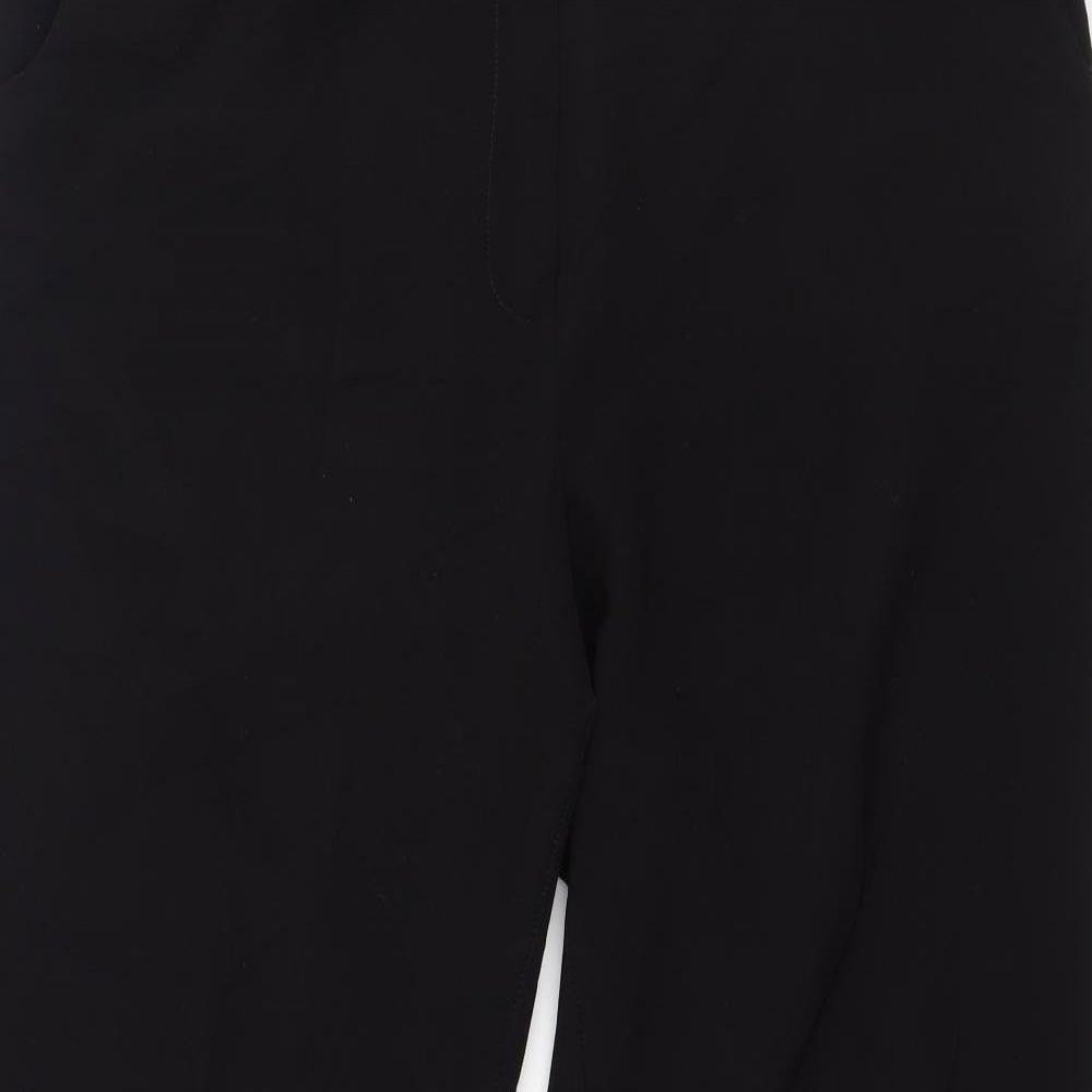Marks and Spencer Womens Black  Polyester Trousers  Size 16 L30 in Regular Zip