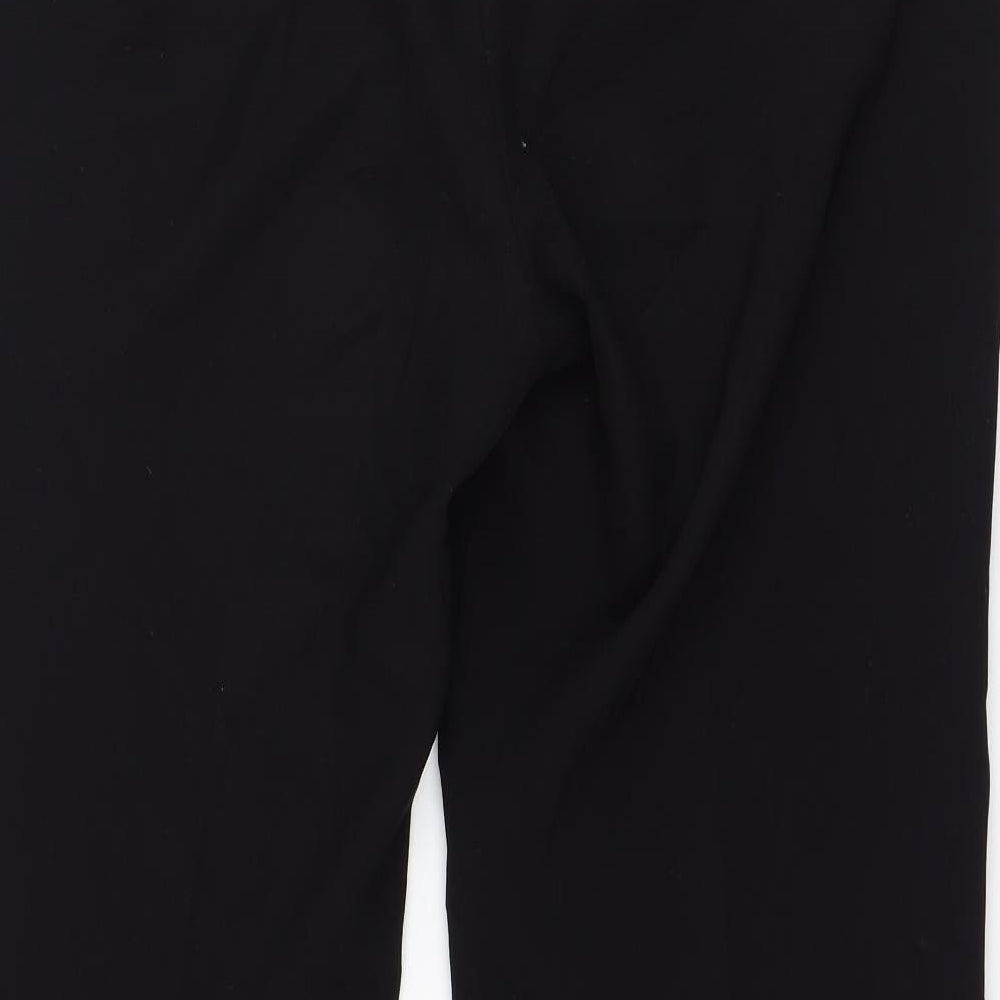 Marks and Spencer Womens Black  Polyester Trousers  Size 16 L30 in Regular Zip
