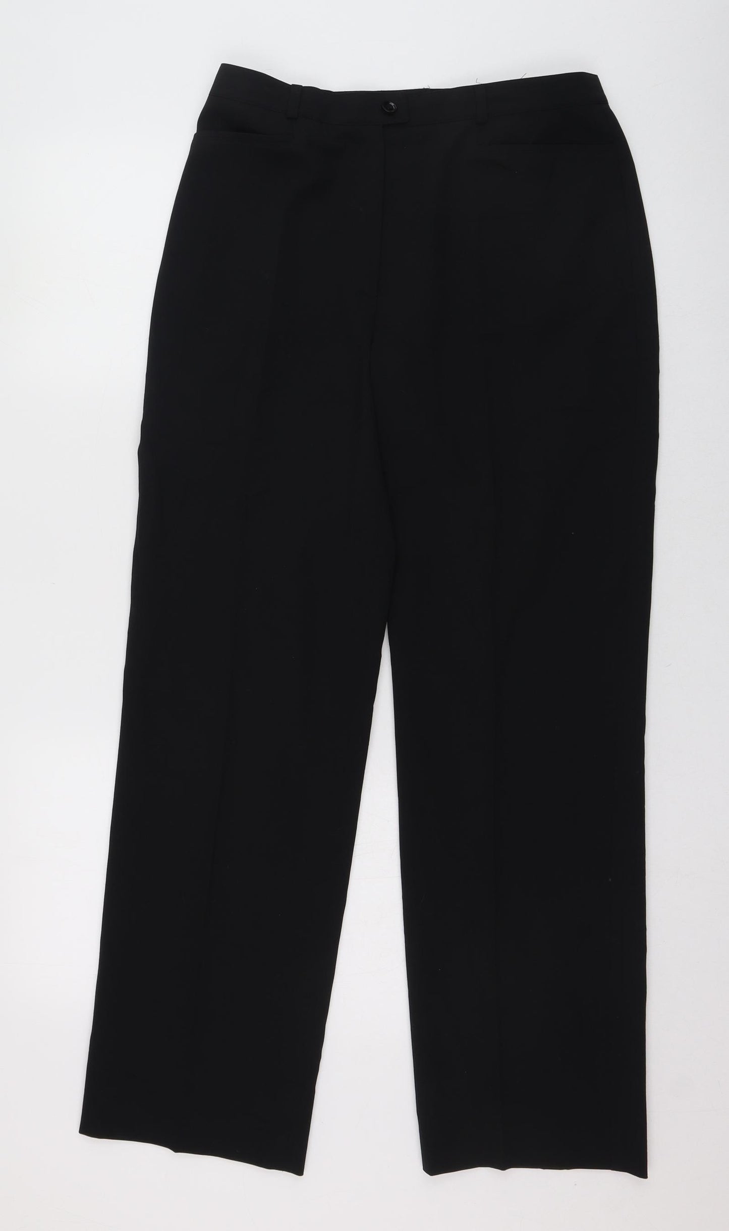 Basler Womens Black  Polyester Trousers  Size 12 L28 in Regular Zip