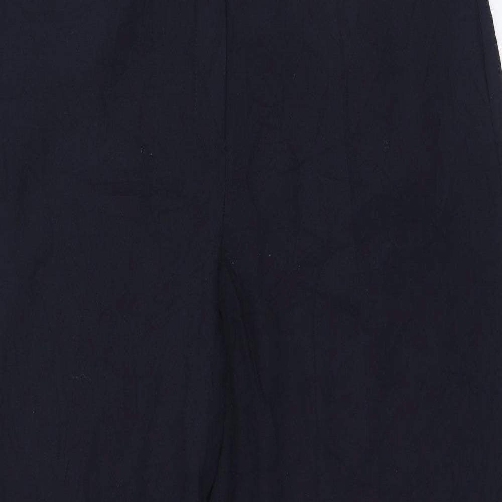 Jaeger Womens Blue  Viscose Trousers  Size 16 L30 in Regular Zip