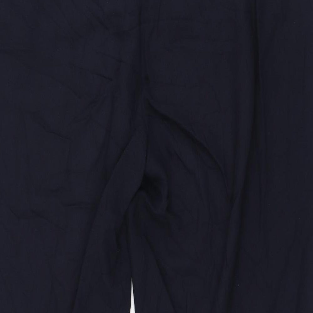 Jaeger Womens Blue  Viscose Trousers  Size 16 L30 in Regular Zip