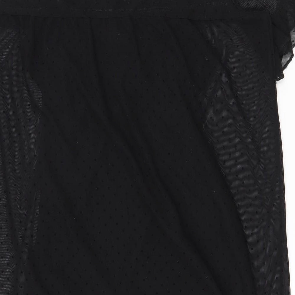 H&M Womens Black Polka Dot Polyester Tunic T-Shirt Size S Round Neck - Built in vest