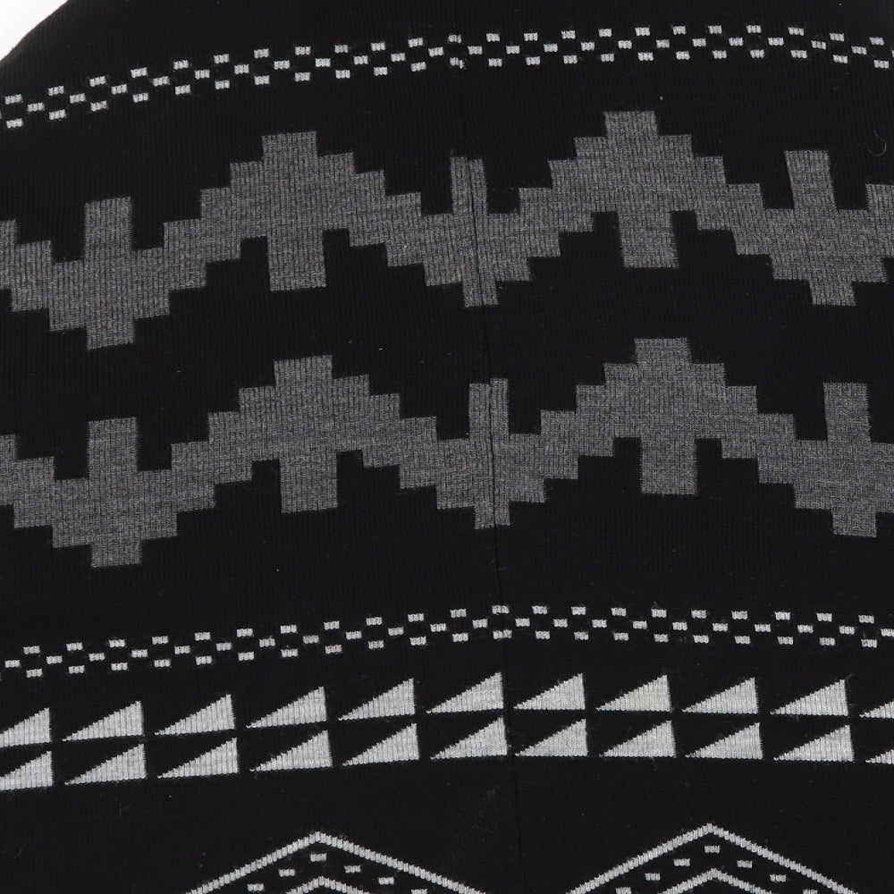 Atmosphere Womens Black V-Neck Geometric Acrylic Cardigan Jumper Size XS   - Shawl with arm holes