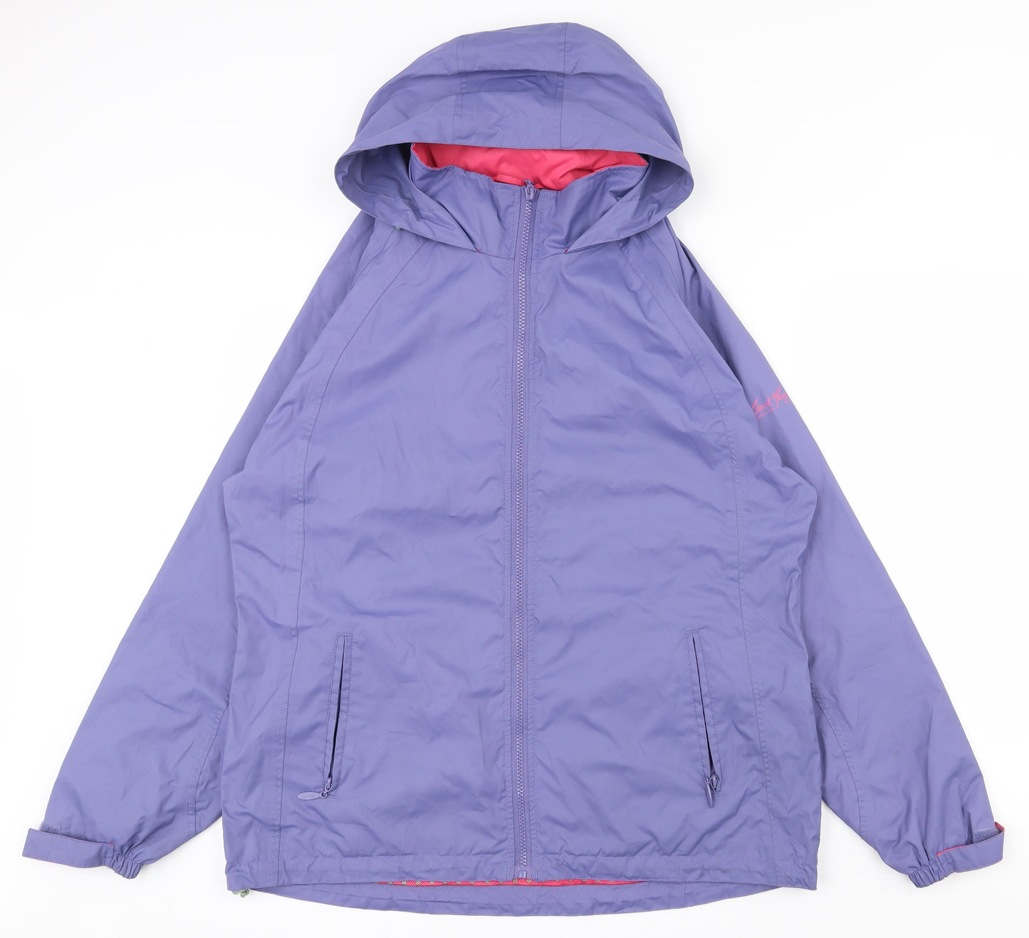 Jack Turphy Womens Purple   Rain Coat Jacket Size 14  Zip - Pack away hood