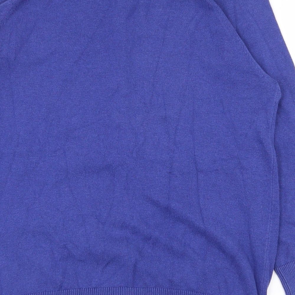 F&F Womens Blue Scoop Neck  Viscose Cardigan Jumper Size 10