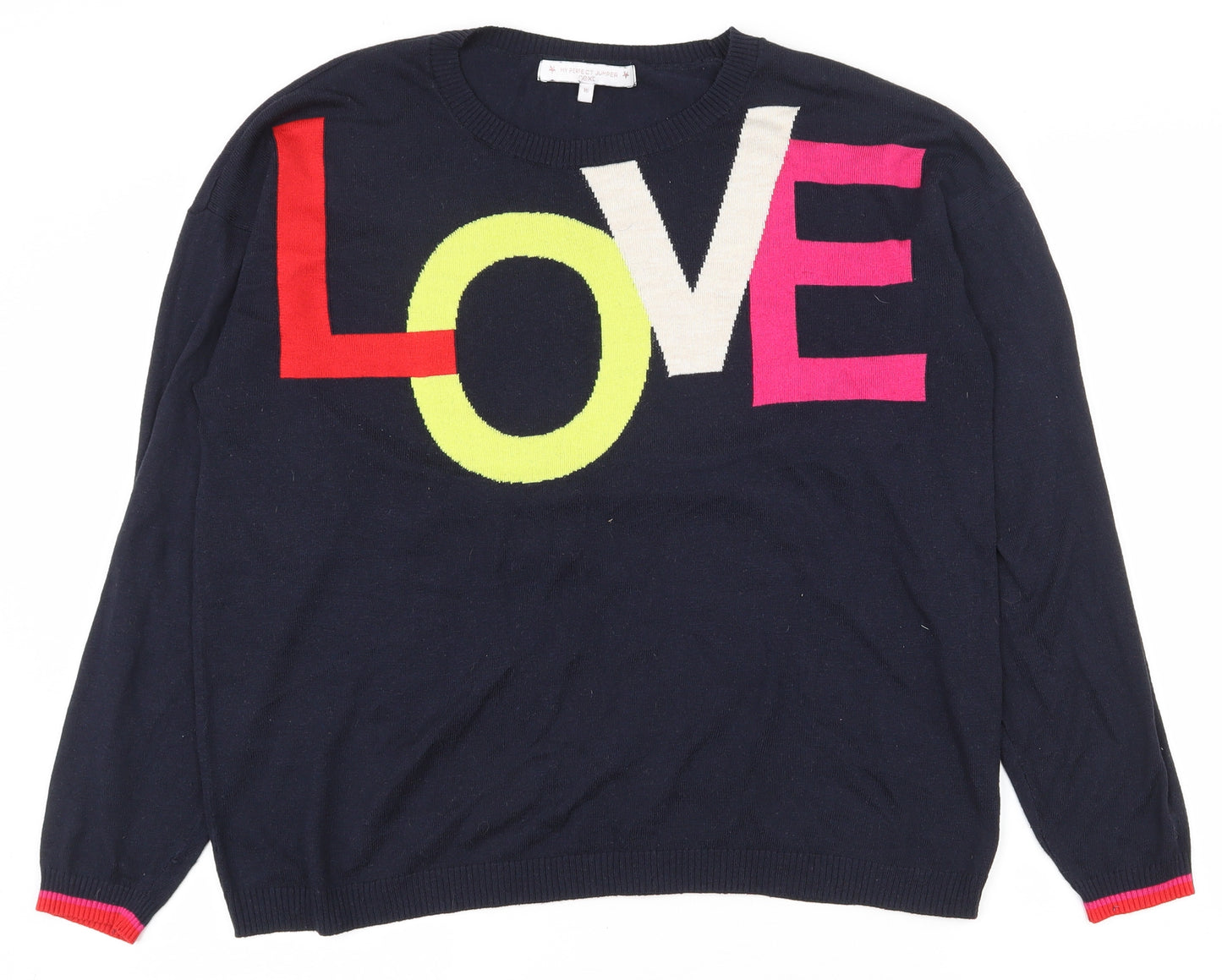 NEXT Womens Black Round Neck  Polyester Pullover Jumper Size 16