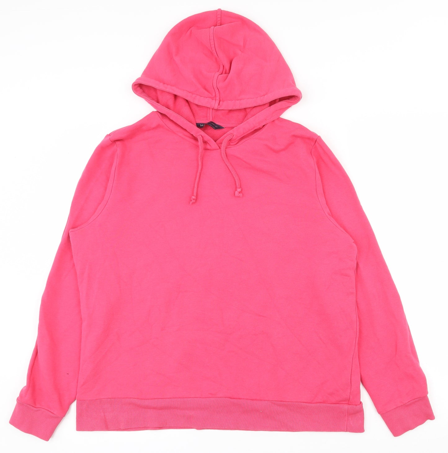 Marks and Spencer Womens Pink  Cotton Pullover Hoodie Size 16  Pullover