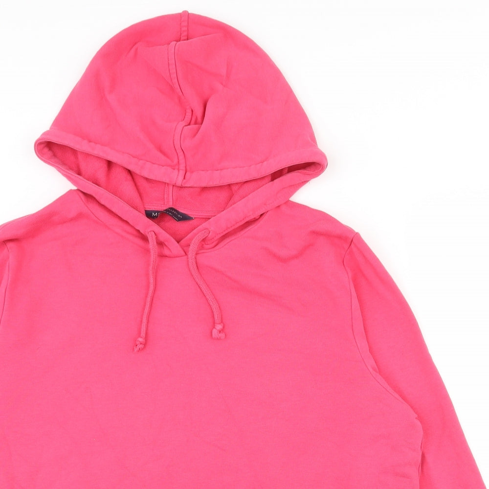 Marks and Spencer Womens Pink  Cotton Pullover Hoodie Size 16  Pullover