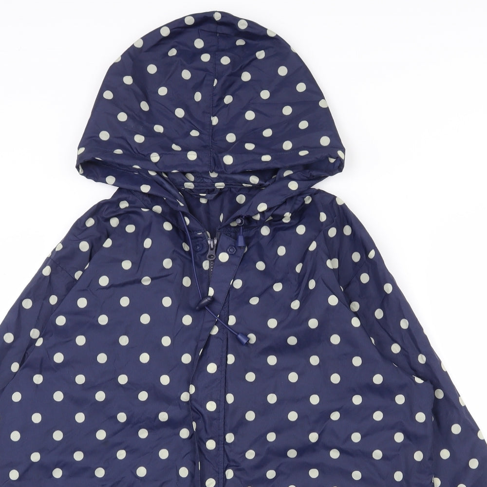 Cath Kidston Womens Blue Polka Dot  Rain Coat Coat Size L  Zip