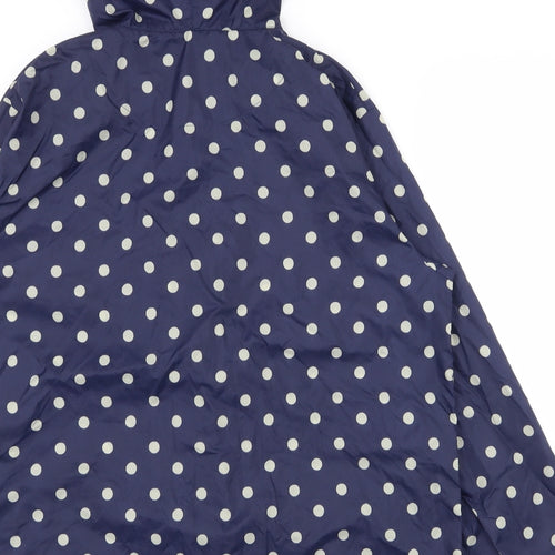 Cath Kidston Womens Blue Polka Dot  Rain Coat Coat Size L  Zip